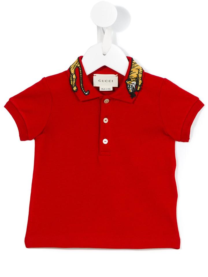 Gucci Kids Patch Collar Polo Shirt, Boy's, Size: 18-24 Mth, Red