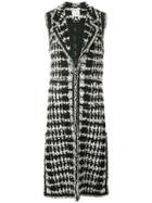 Edward Achour Paris Sleeveless Tweed Coat - Black