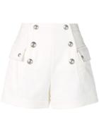 Balmain Double Breasted Shorts - White