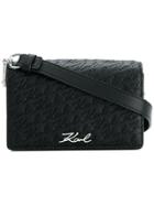 Karl Lagerfeld Signature Allover Mini Shoulder Bag - Black