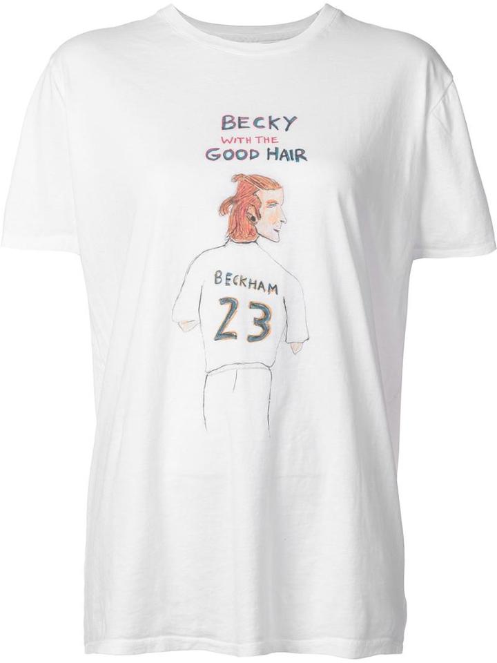Unfortunate Portrait 'becky With The Good Hair' T-shirt, Women's, Size: Medium, White, Cotton