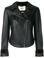 Fendi Off-center Zipped Jacket - Black