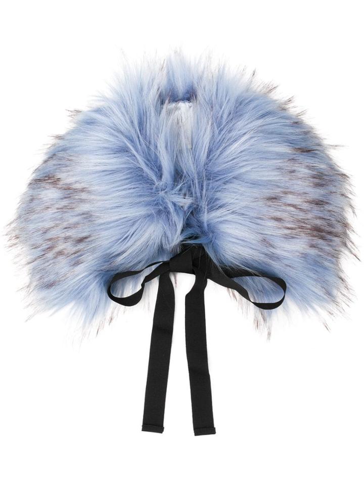 L'autre Chose Faux-fur Tied Collar - Blue