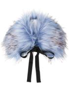 L'autre Chose Faux-fur Tied Collar - Blue