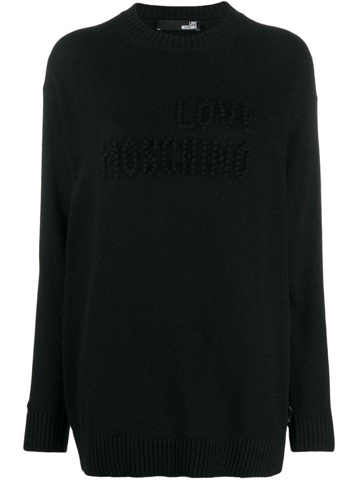 Love Moschino Pompom Detail Jumper - Black