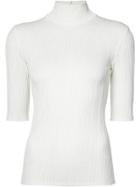 Christian Siriano Short-sleeve Polo Neck Top - White