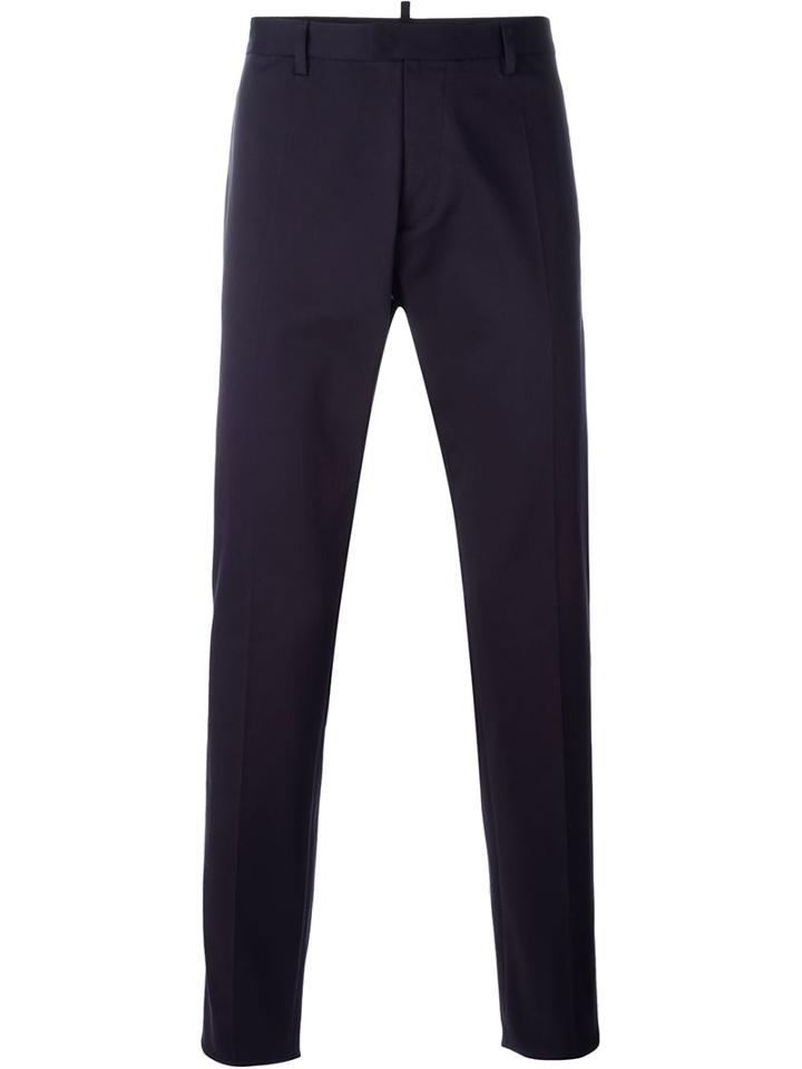 Dsquared2 Chino Trousers, Men's, Size: 52, Blue, Cotton/spandex/elastane