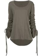 Taylor Gathered Sleeves Blouse - Grey