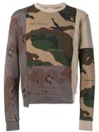 Off-white Reconstructed Camouflage-print Sweatshirt - Brown