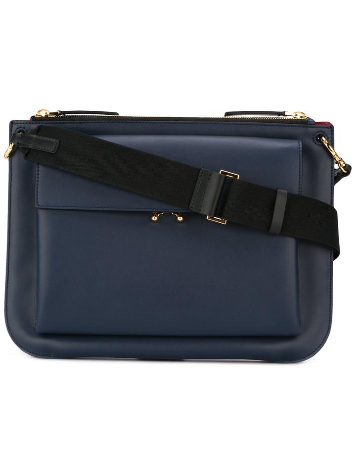 Marni - Pocket Shoulder Bag - Women - Calf Leather - One Size, Women's, Blue, Calf Leather