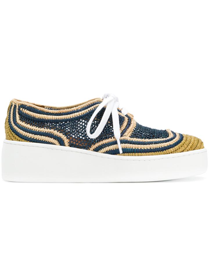 Robert Clergerie Woven Platform Sneakers - Blue
