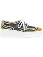 Robert Clergerie Woven Platform Sneakers - Blue