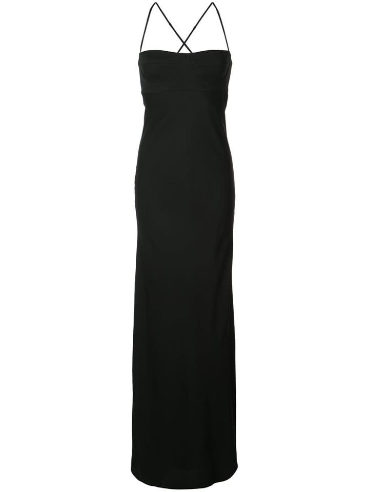 Michelle Mason Long Bustier Dress - Black