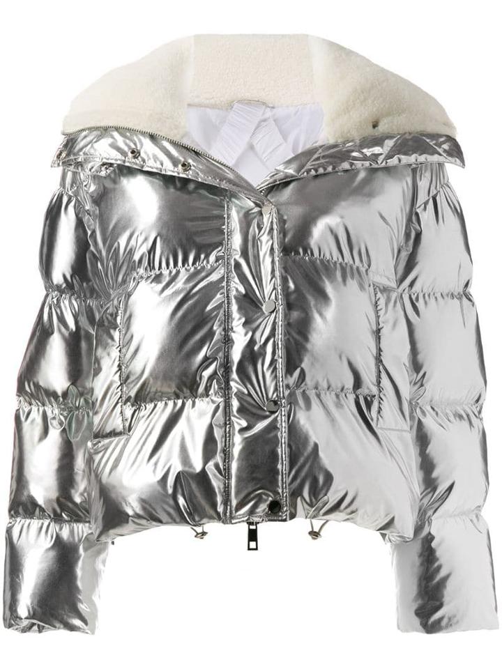 P.a.r.o.s.h. Metallic Puffer Jacket - Silver