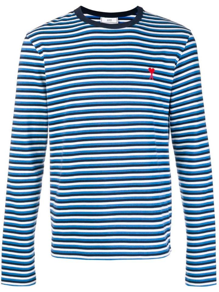 Ami Paris Ami De Coeur Long Sleeved T-shirt - Blue