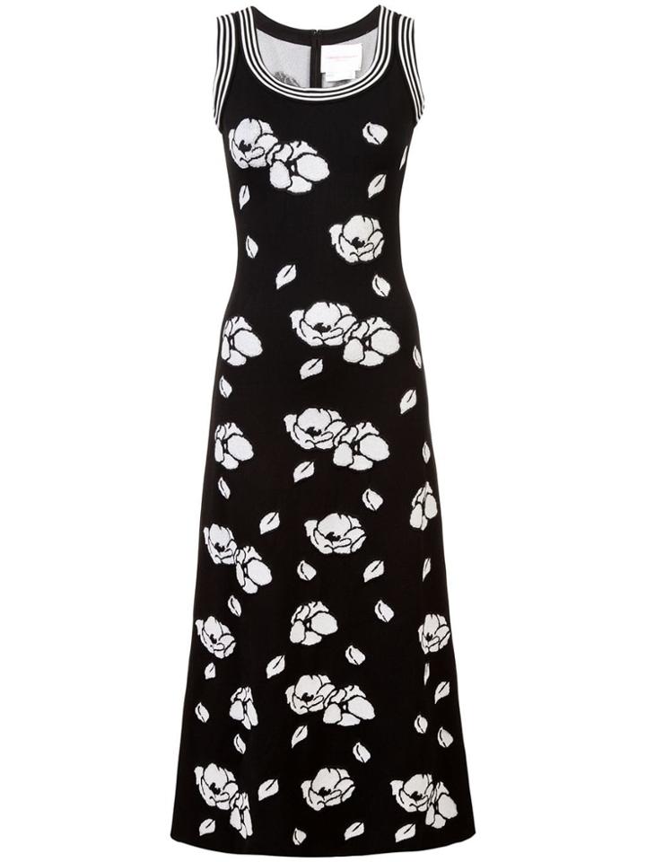 Carolina Herrera Floral Knit Dress - Black