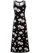 Carolina Herrera Floral Knit Dress - Black