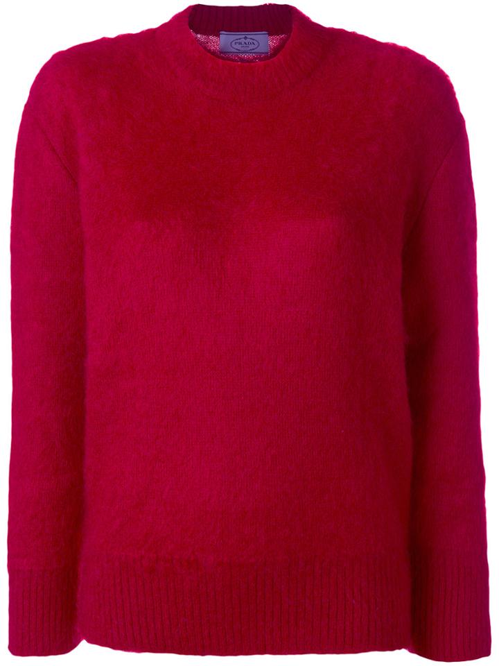Prada Crew Neck Jumper - Red