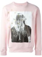 Palm Angels Printed Sweatshirt, Men's, Size: Small, Pink/purple, Cotton