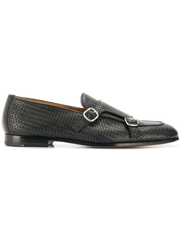 Doucal's Woven Monk Shoes - Black