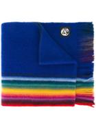 Ps By Paul Smith Rainbow Stripe Fringed Scarf, Men's, Virgin Wool