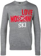 Love Moschino Logo Print Jumper - Grey
