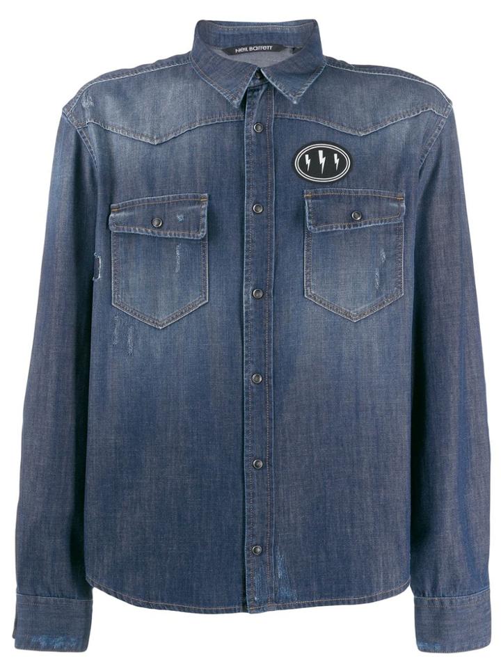 Neil Barrett Denim Shirt - Blue