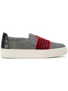 Emporio Armani Logo Applique Slip-on Sneakers - Grey