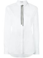 Brunello Cucinelli Tie Detail Shirt, Women's, Size: Xs, White, Cotton/polyamide/spandex/elastane/silk