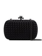 Bottega Veneta Black Chain Knot Silk Satin Shoulder Bag