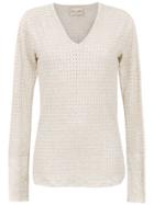 Andrea Bogosian Embroidered Striped T-shirt - White