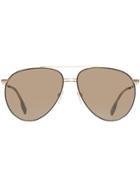 Burberry Top Bar Detail Pilot Sunglasses - Brown