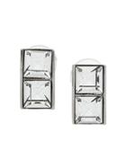 Christian Dior Vintage 90's Squared Earrings - Metallic