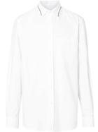 Burberry Classic Fit Embroidered Cotton Poplin Dress Shirt - White