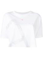 Nike Logo Print Crop Top, Women's, Size: Small, White, Cotton