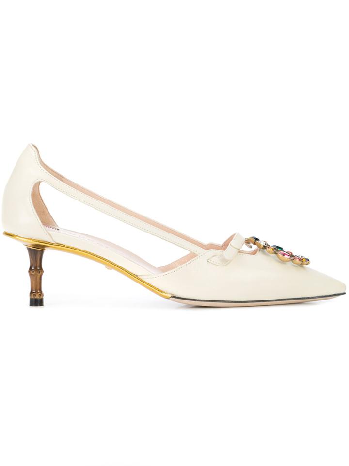 Gucci Unio Heeled Pumps - White