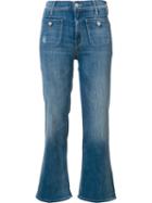Mother 'maverick' Cropped Jeans, Women's, Size: 30, Blue, Cotton/polyester/spandex/elastane