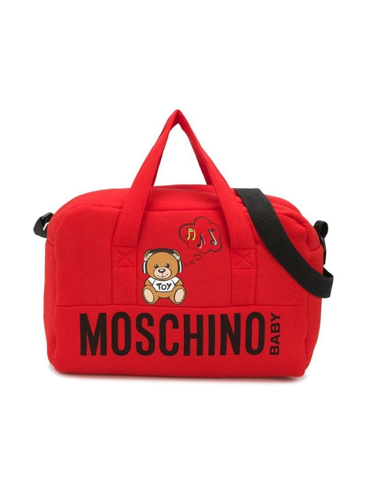 Moschino Kids Logo Print Changing Bag - Red