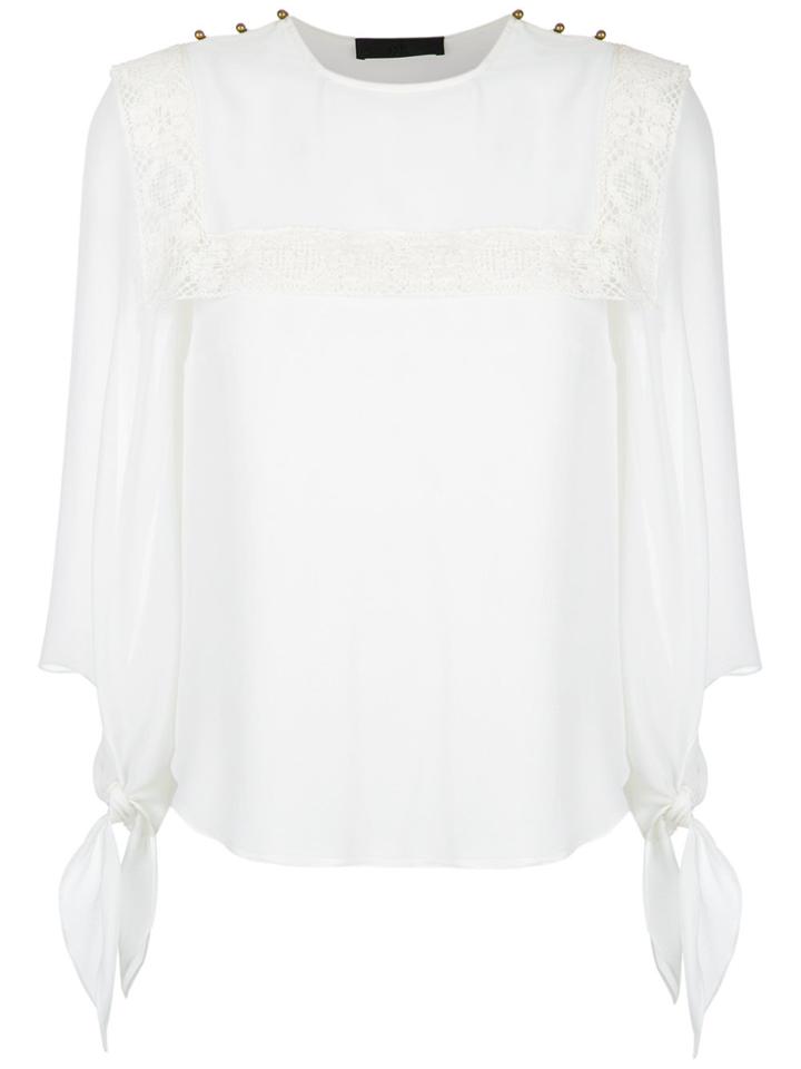 Nk Lace Inserts Blouse - White