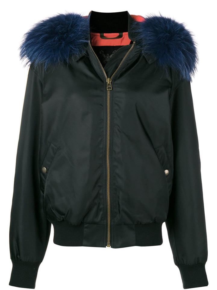 Mr & Mrs Italy Trimmed Bomber Jacket - Black