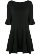 Aspesi - Cropped Trumpet Sleeve Mini Dress - Women - Silk/spandex/elastane - 42, Black, Silk/spandex/elastane