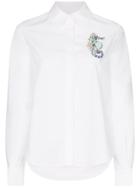 Mary Katrantzou Shane Long Sleeved Seahorse Detail Shirt - White