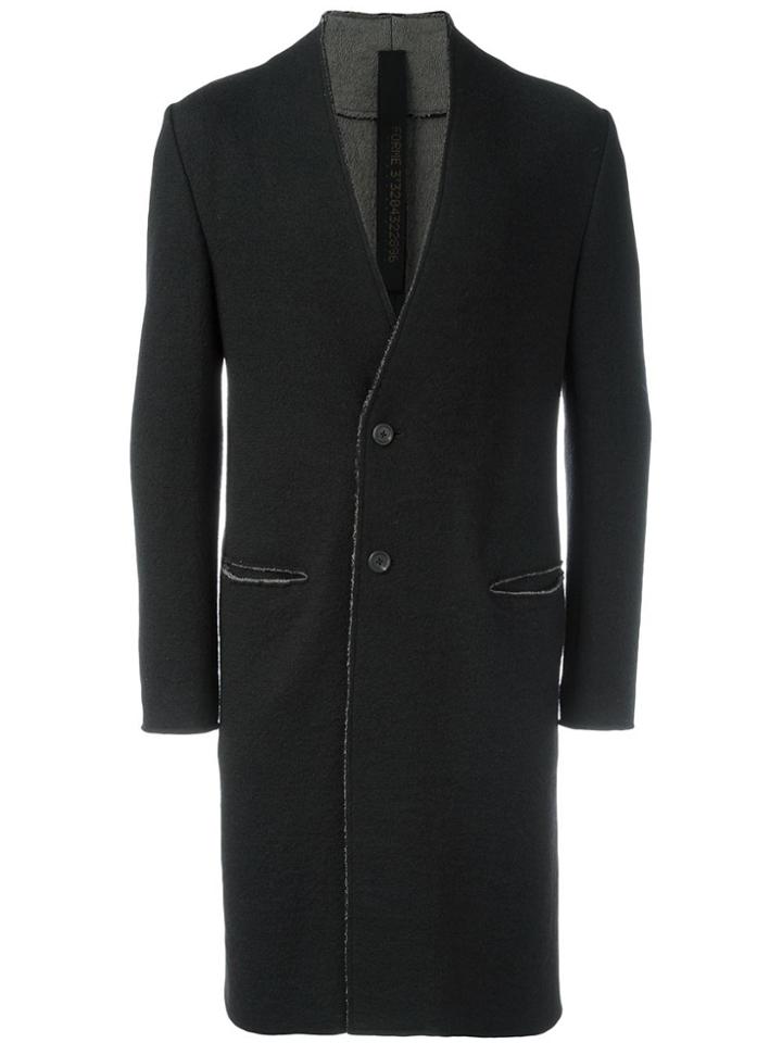 Forme D'expression Collarless Duster Coat - Black