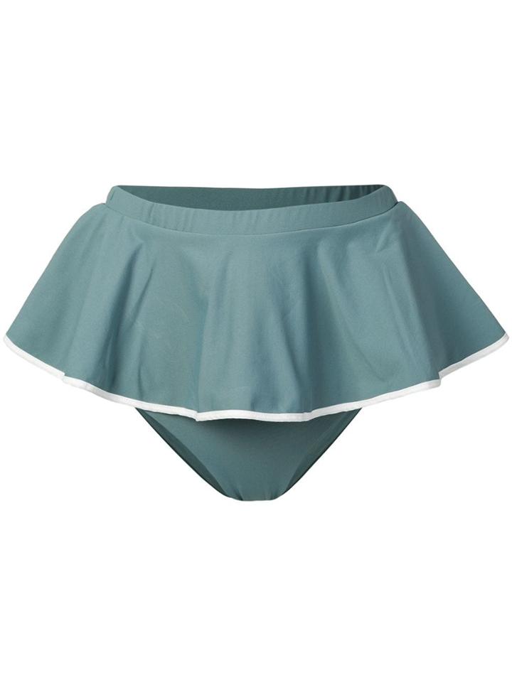 Marysia Pleated Bikini Bottoms - Blue