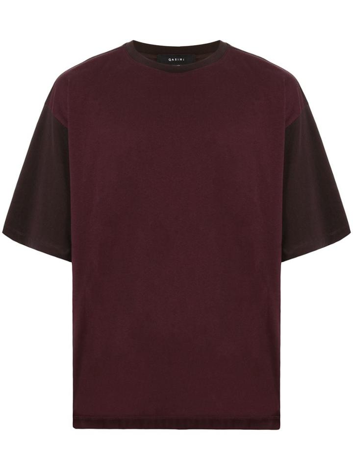 Qasimi Colour Block T-shirt - Red