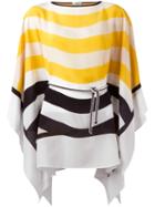 Fendi Striped Tie Kaftan, Women's, Yellow, Silk
