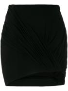 Saint Laurent Ruched Asymmetrical Skirt - Black