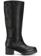 P.a.r.o.s.h. Chunky Heel Equestrian Style Boots - Black