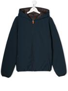 Save The Duck Kids Hooded Zipped Jacket - Blue