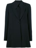 Max Mara - One Button Blazer - Women - Spandex/elastane/acetate/virgin Wool - 46, Black, Spandex/elastane/acetate/virgin Wool